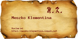 Meszko Klementina névjegykártya